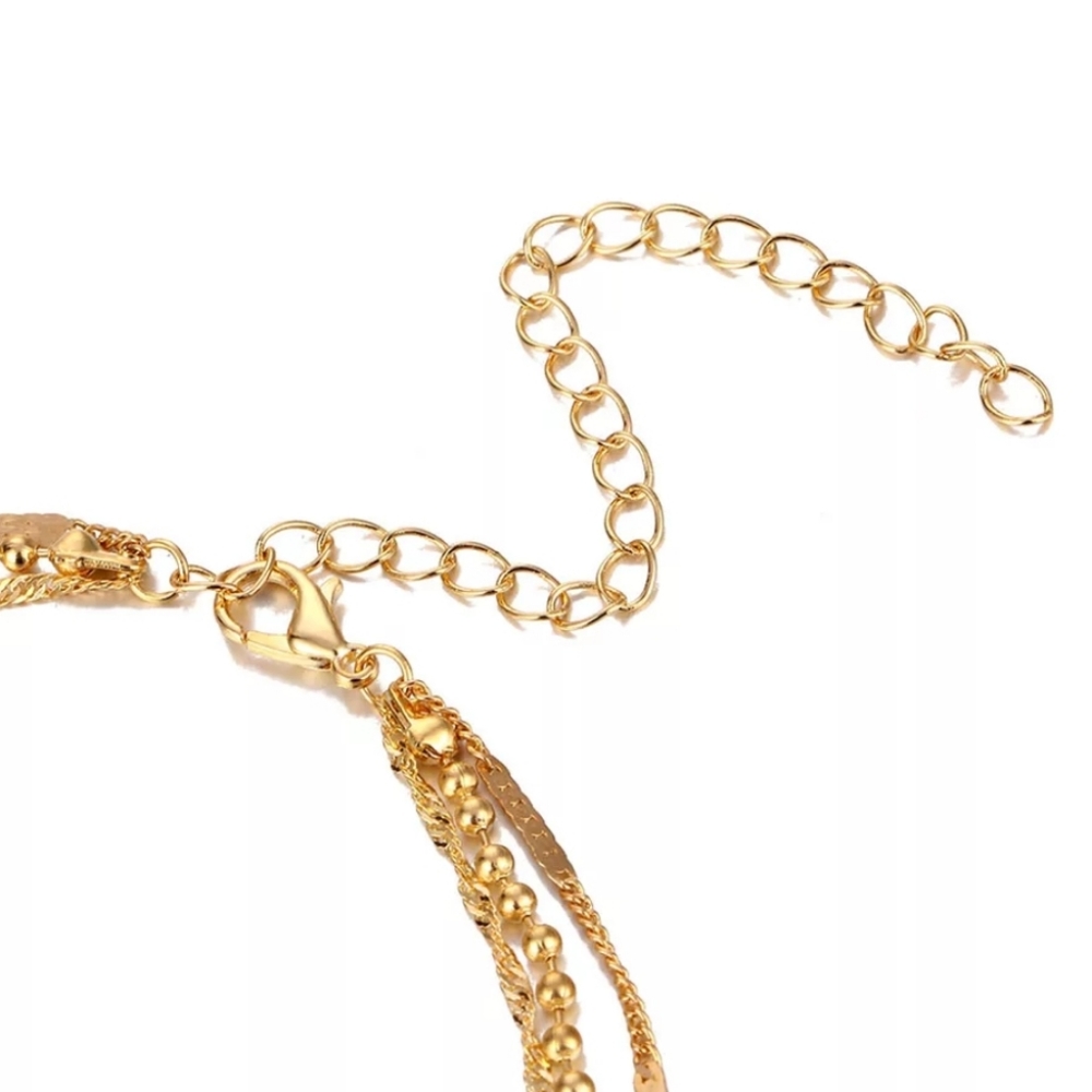 Goldtone Layered Cross Necklace - Picture 5 of 8